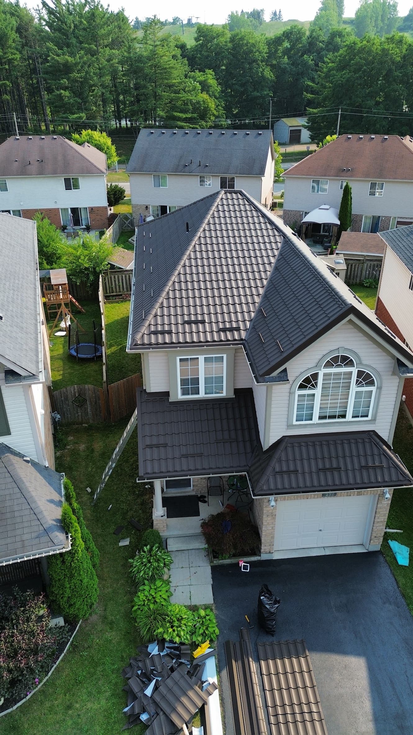 Metal tile residential roof